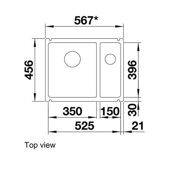 Blanco SUBLINE 350/150-U Ceramic Pura Plus Bowl Undermount Sink 2