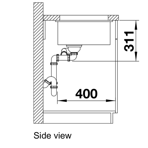 Blanco SUBLINE 350/150-U Ceramic Pura Plus Bowl Undermount Sink 3