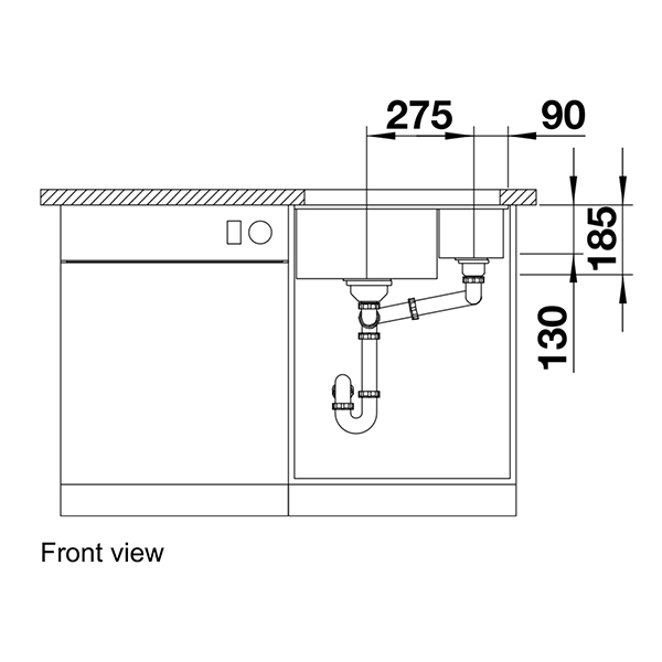 Blanco SUBLINE 350/150-U Ceramic Pura Plus Bowl Undermount Sink 4