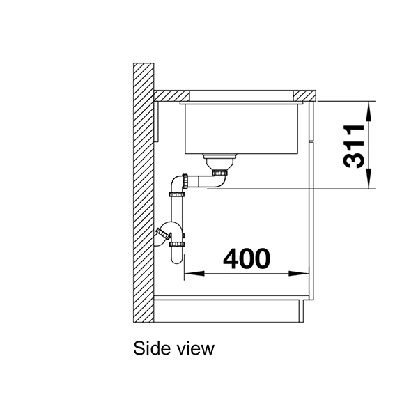 Blanco SUBLINE 500 U Ceramic PuraPlus Undermount Sink 4