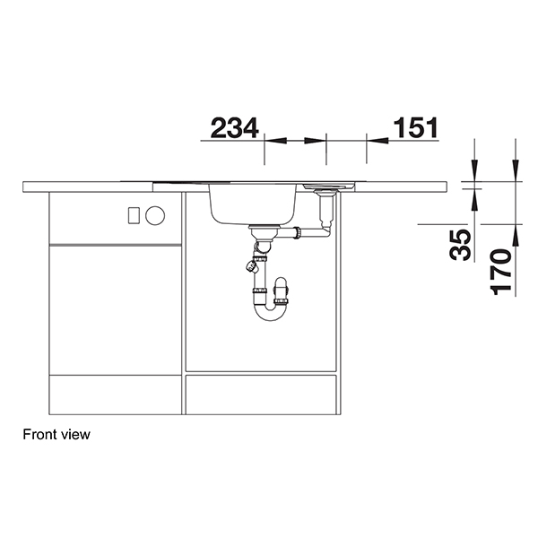 Blanco LANTOS 9EIF RH Bowl Inset Sink 4