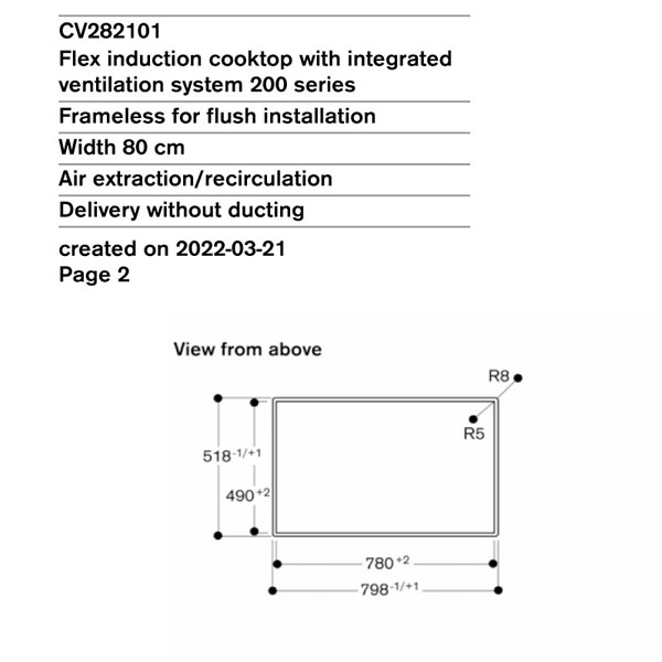 Gaggenau 200 Series CV282 Venting FlexInduction Hob 2