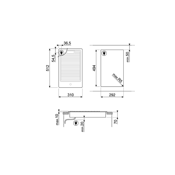 Smeg PGF30B Classic Domino BBQ Grill 2