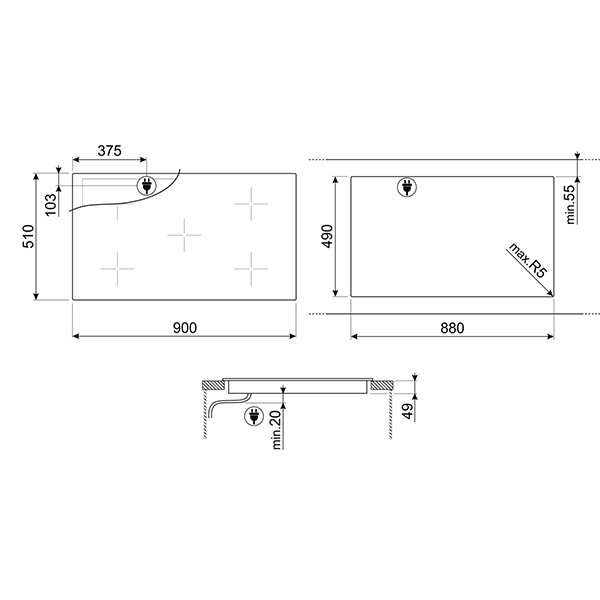 Smeg SI2M7953D Linea Induction Hob 2