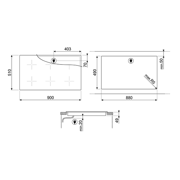 Smeg SIM693WLD Dolce Stil Novo Induction Hob 2