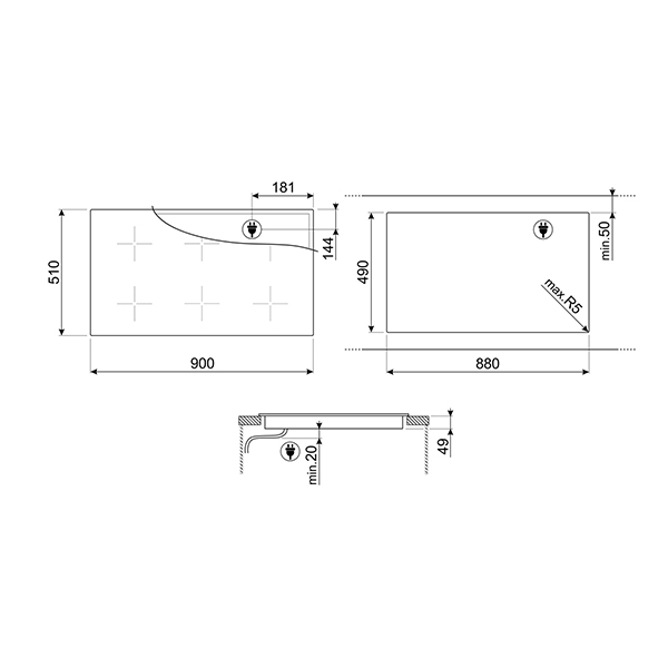 Smeg SIM1963DS Linea Induction Hob 2