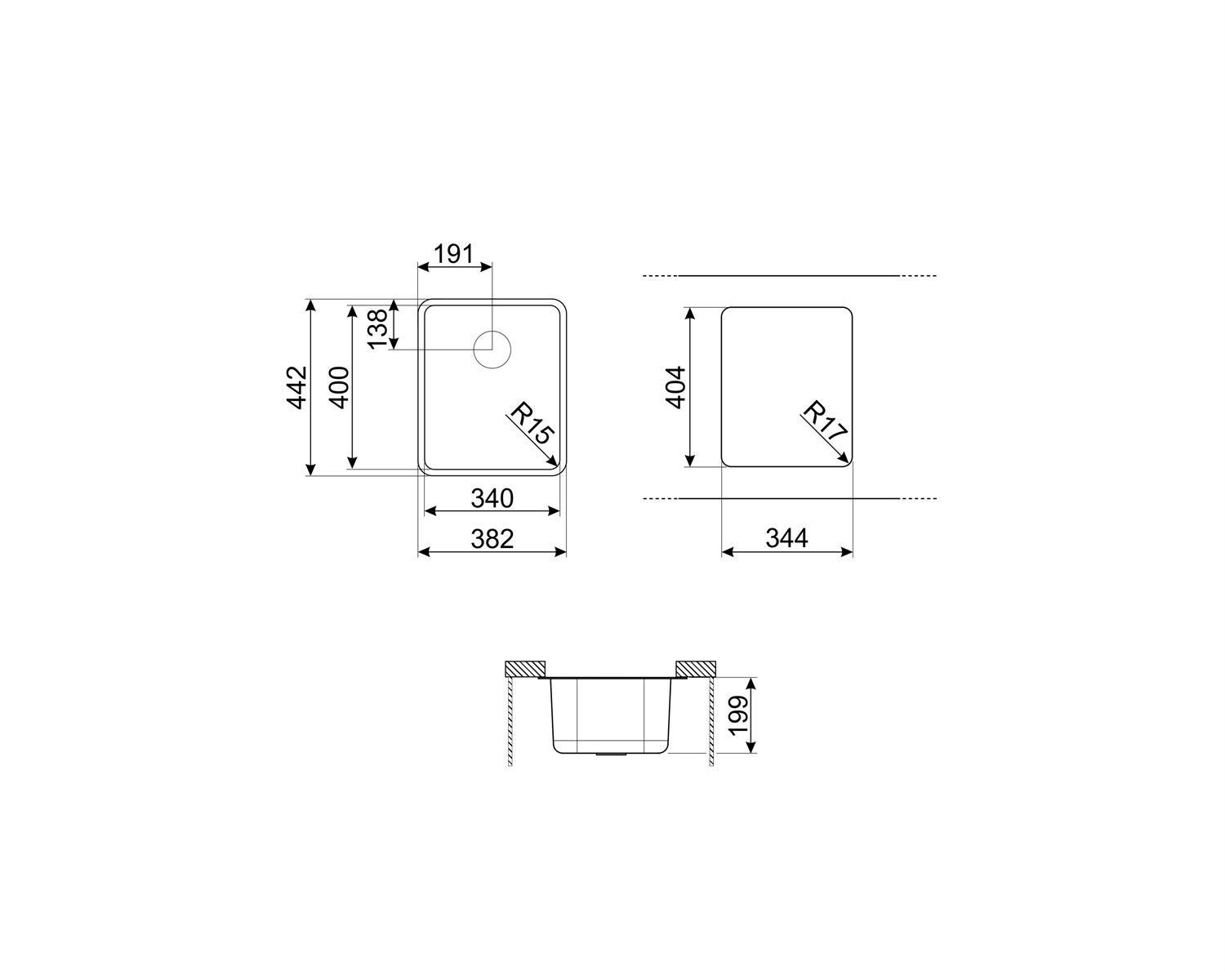 Smeg VSTR34 Single Bowl Undermounted Sink 2