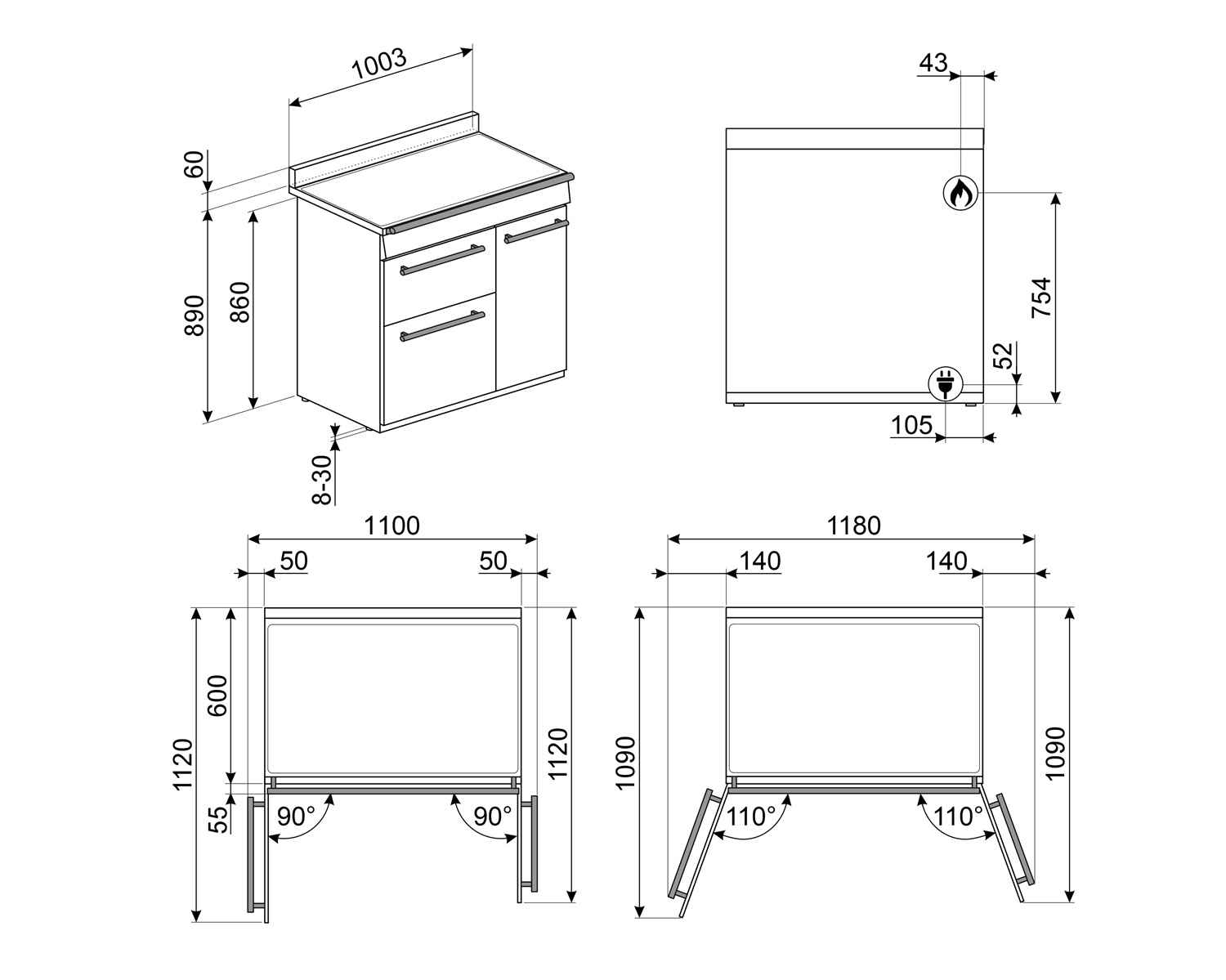 Smeg SY103 Dual Fuel Range Cooker 2