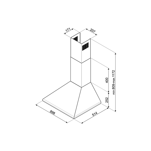 Smeg KSED95NEE Chimney Hood 2