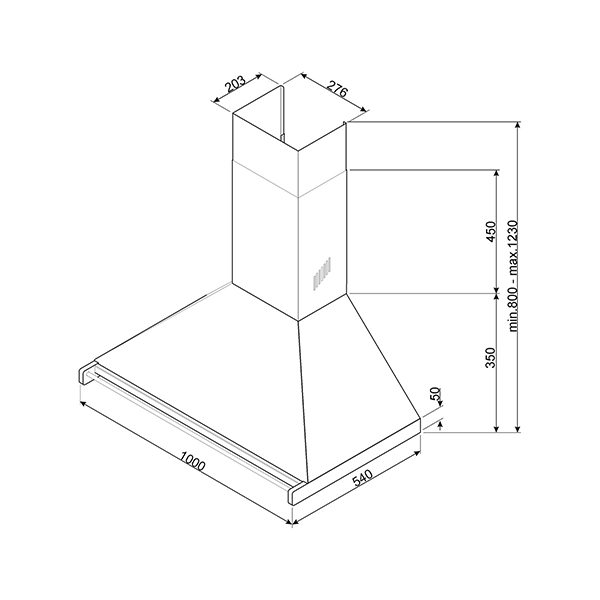 Smeg KD100HNE Opera Chimney Hood 2