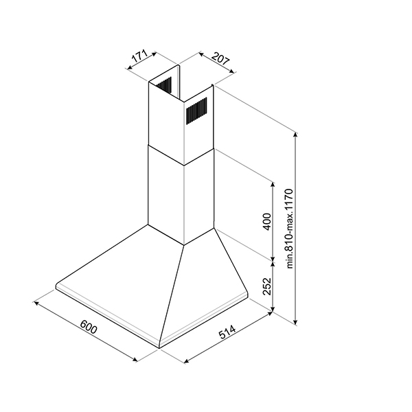 Smeg KSED65NEE Chimney Hood 2