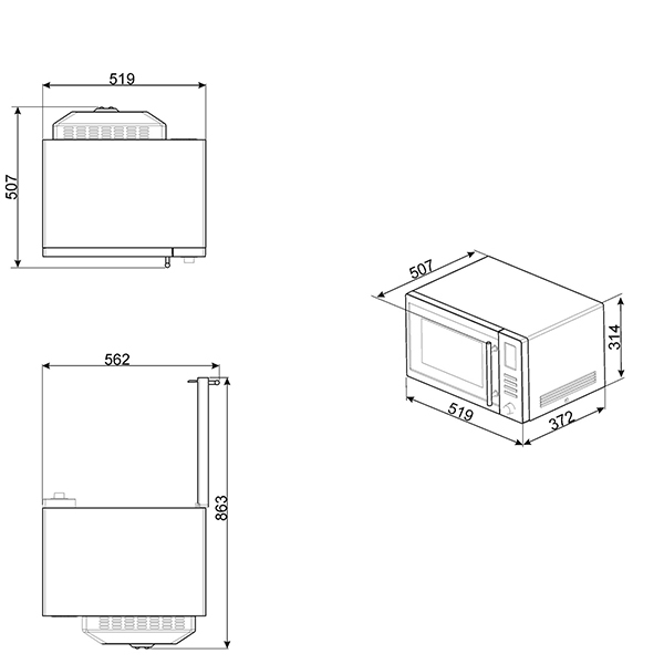 Smeg MOE34CXIUK Microwave Combi 2