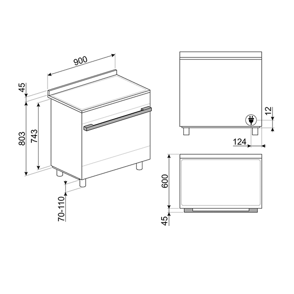 Smeg CPF9IP Portofino Range Cooker 2