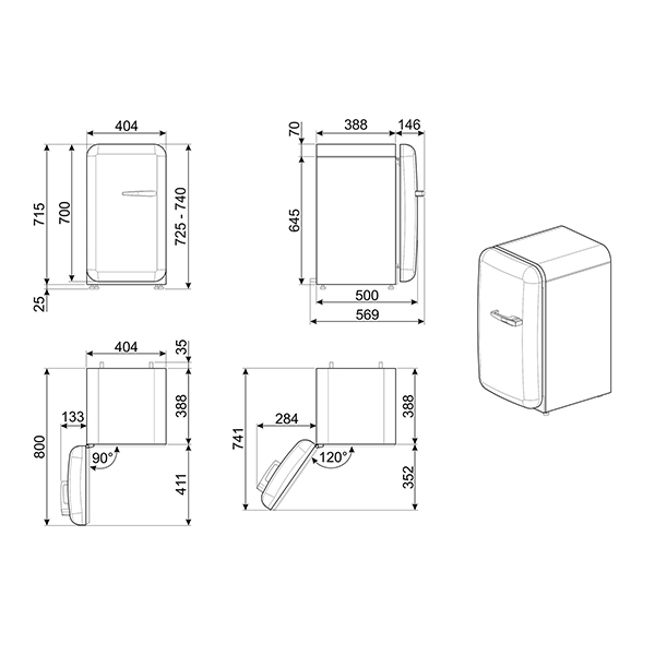 Smeg  FAB5 50's Style Minibar 2