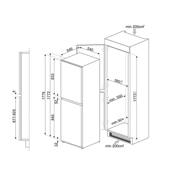 Smeg UKC4172F Fridge Freezer 2