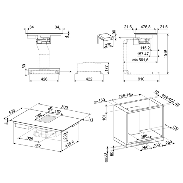 Smeg HOBD682D1 Venting Induction Hob 2