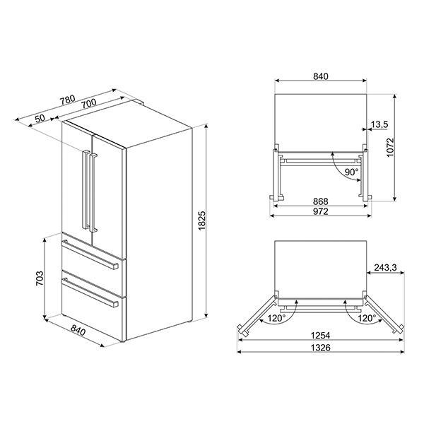 Smeg FQ55FXDF Fridge Freezer 2