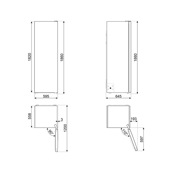 Smeg UKFS18EV2HB Larder Fridge 2