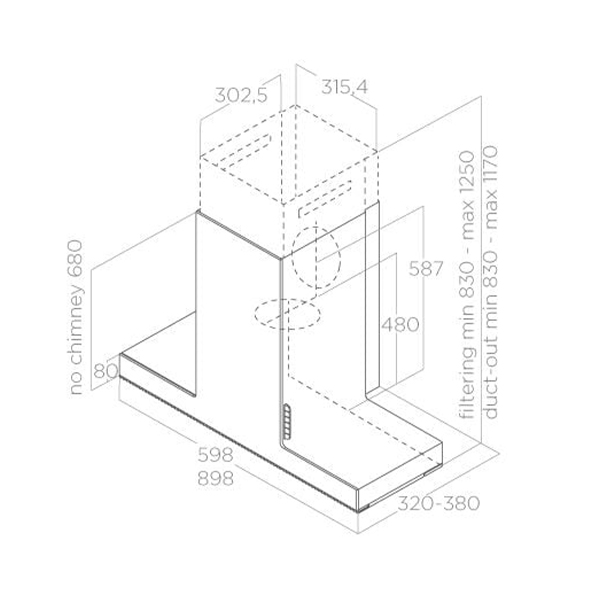 Elica HAIKU60BLK Chimney Hood 2