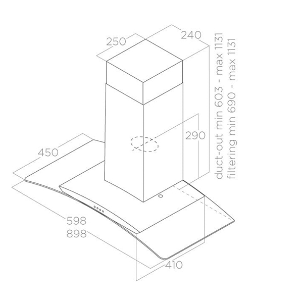 Elica Reef A 60 Chimney Hood 2