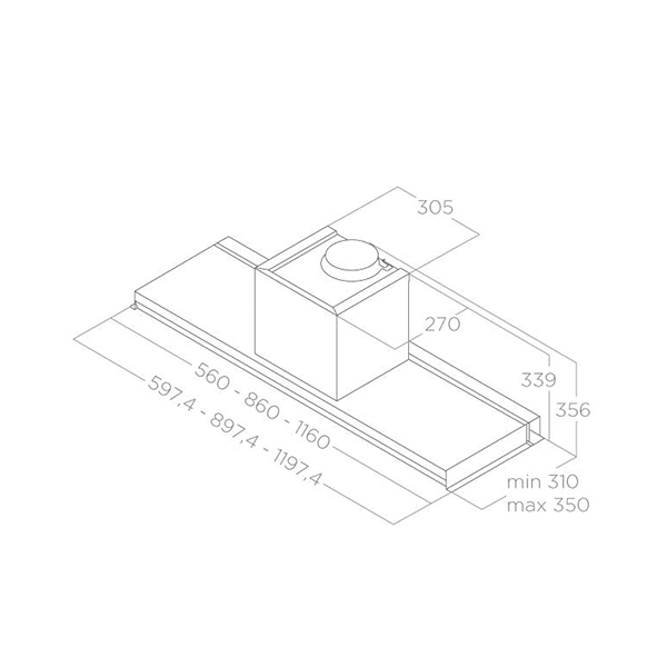 Elica Lever 90 Telescopic Hood 2