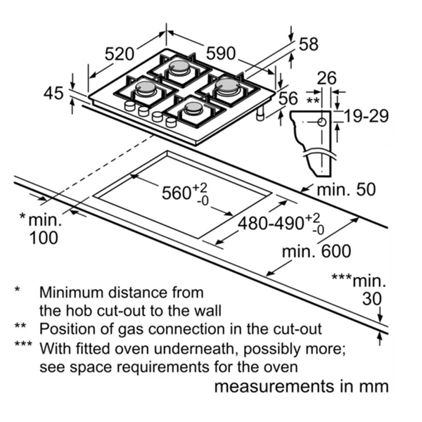 Bosch Serie 6 PPP6A6B90 Gas Hob 2