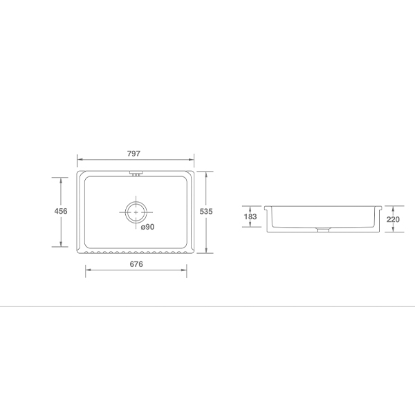 Shaws Bowland 800 Single Bowl Belfast Sink 2