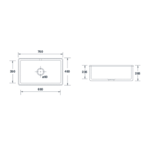 Shaws Inset 800 Single Bowl Sink 2