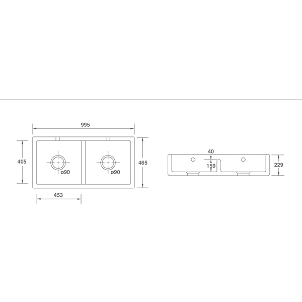 Shaws Shaker 1000 Double Bowl Belfast Sink 2