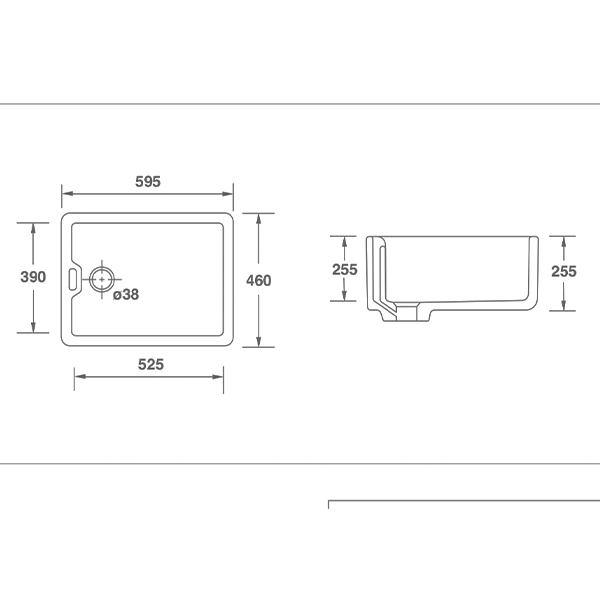 Shaws 600 Single Bowl Belfast Sink 2