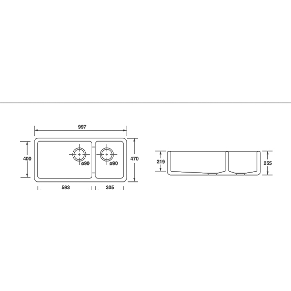 Shaws Egerton Double Offset Bowl Belfast Sink 2