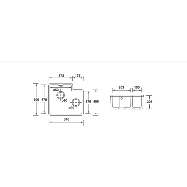 Shaws Brindle 600 Undermount / Inset  Single Bowl Sink 2