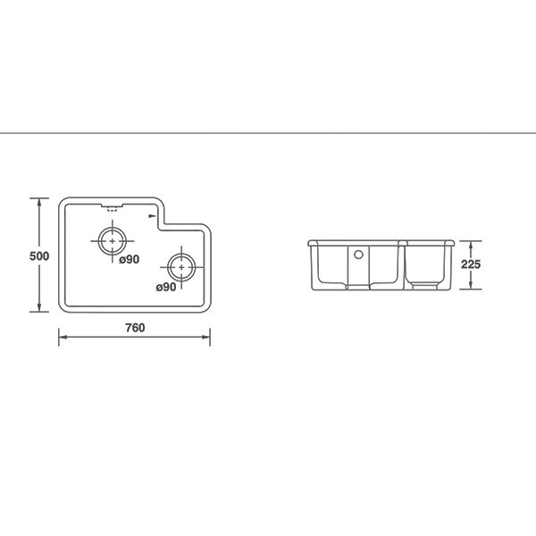 Shaws Brindle 800 Undermount/ Inset 1.5 Bowl Sink 2