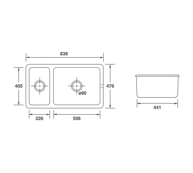 Shaws Bradshaw 900 Undermount / Inset Double Bowl Sink 2