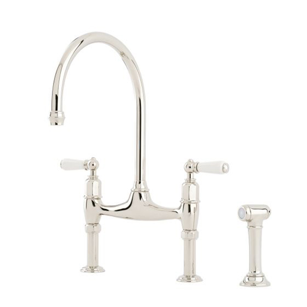 Perrin & Rowe Ionian 4173 Bridge Tap inc Side Rinse with Levers 1