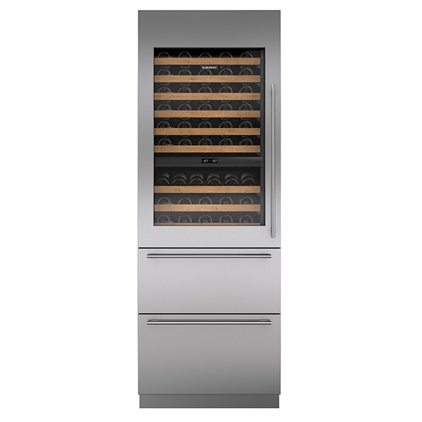 Sub-Zero ICBDET3050WR Designer Series Column Winecellar inc 2 Fridge Drawers 1