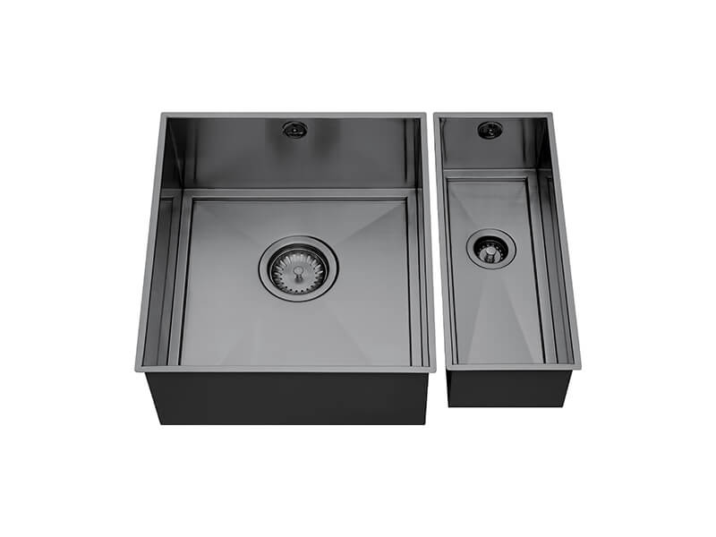 1810 AxixUno Set A 355U&150U Undermount Sink (Full Half Bowl) 1