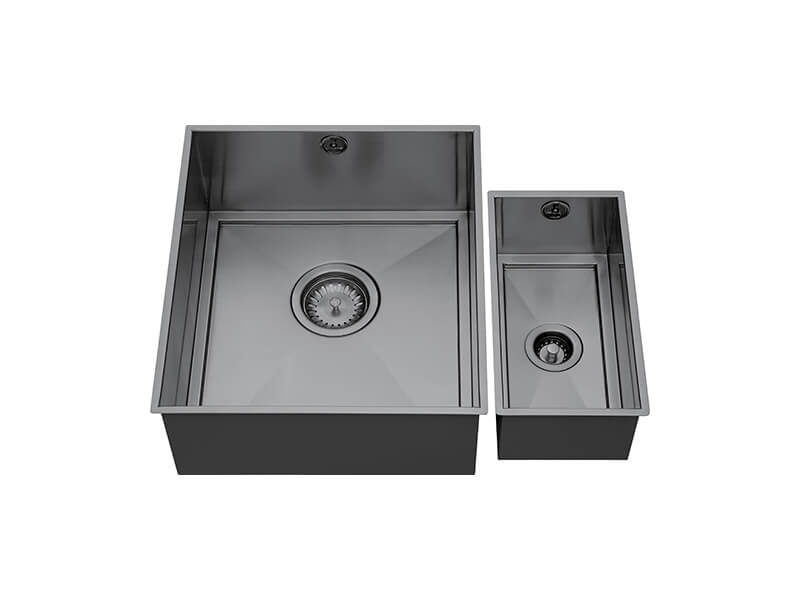 1810 AxixUno Set B 355U&150U Undermount Sink (Short Half Bowl) 1