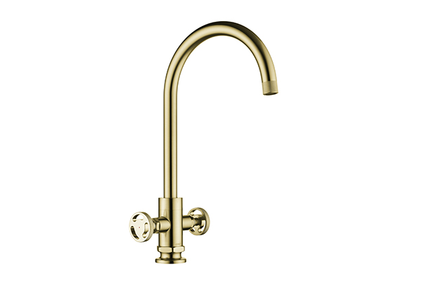 HENRY HOLT COLLECTION TWIN LEVER BRUSHED GOLD BRASS 1