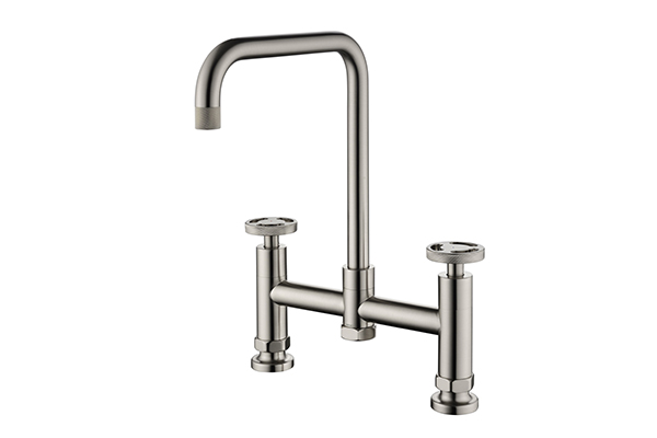 HENRY HOLT COLLECTION BRIDGE MIXER BRUSHED STEEL 1