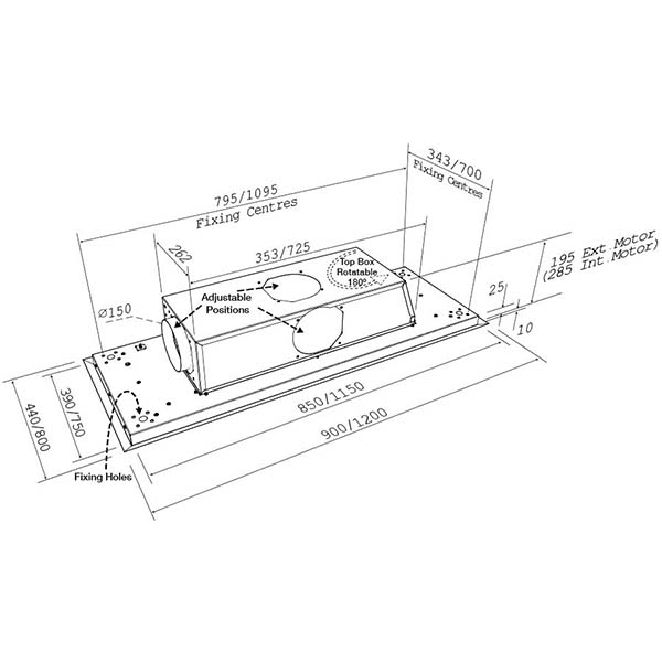 Westin Stratus Vetro 900x440 Ceiling Hood 2