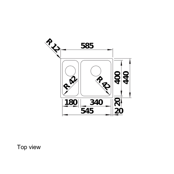 Blanco SOLIS 340/180-U Undermount Sink 2