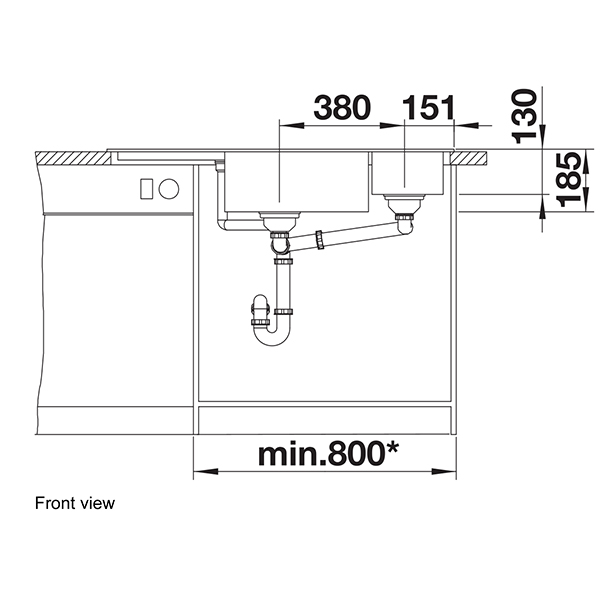 Blanco DELTA II Silgranit Inset Sink 4